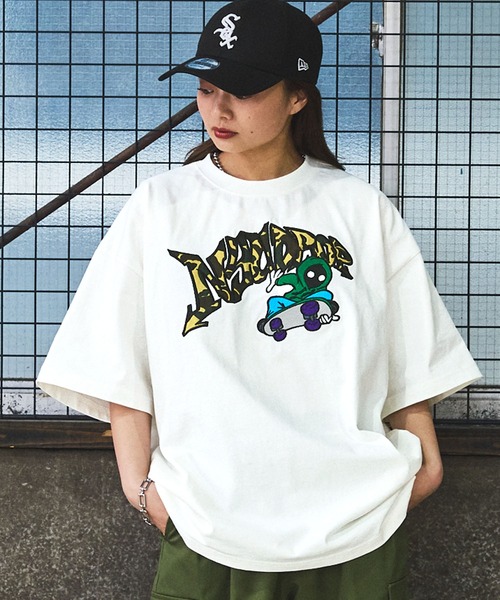 NYUDROP(ニュードロップ)の「【NYUDROP】MULTI PATTERN GRAFFITI HOODIE LOGO S/S TEE / マルチパターングラフィックロゴ刺繍Tシャツ(Tシャツ/カットソー・メンズ・ホワイト系/ホワイト系2/ブラック系/ブラック系2・M/L/XL)」の14枚目の写真