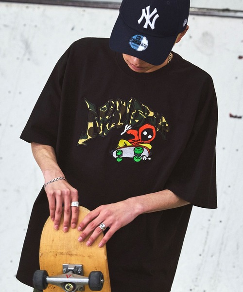 セール】【NYUDROP】MULTI PATTERN GRAFFITI HOODIE LOGO S/S