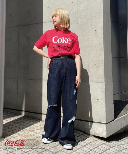 Coca Cola(コカコーラ)の「【Coca-Cola/コカ・コーラ】CokeロゴTシャツ(Tシャツ/カットソー・レディース・ブラック/ホワイト/レッド・FREE)」の20枚目の写真