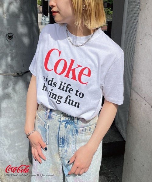 Coca Cola(コカコーラ)の「【Coca-Cola/コカ・コーラ】CokeロゴTシャツ(Tシャツ/カットソー・レディース・ブラック/ホワイト/レッド・FREE)」の13枚目の写真