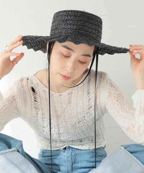 Casselini（キャセリーニ）の「【Casselini/キャセリーニ】 スカシナミナミハット（ハット・レディース・ベージュ/ブラック・FREE）」の18枚目の写真