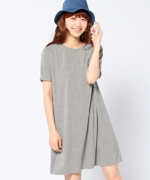 Another Edition（アナザーエディション）の「ネップ天竺フレアワンピース/AEBC　ネップテンジクフレアOP（ワンピース・レディース・ブラック/ライトグレー/ライム・フリー）」の3枚目の写真