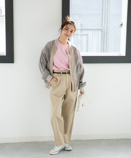 NANO universe（ナノユニバース）の「LB.04/WEB限定 シアーMA-1ブルゾン（ブルゾン・レディース・ブルー/ブラック/ホワイト/グレー系その他4・FREE）」の12枚目の写真