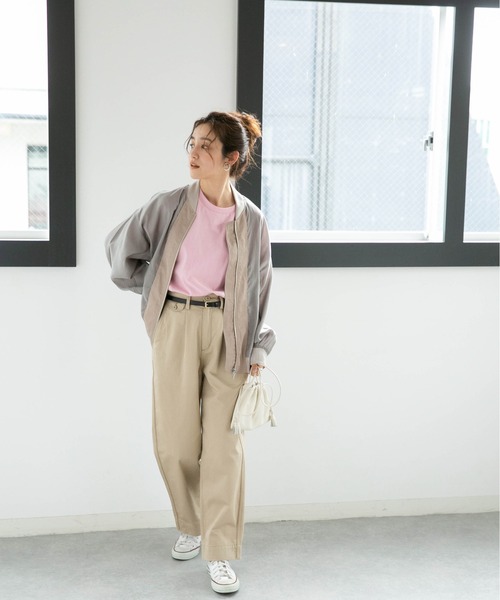 NANO universe（ナノユニバース）の「LB.04/WEB限定 シアーMA-1ブルゾン（ブルゾン・レディース・ブルー/ブラック/ホワイト/グレー系その他4・FREE）」の13枚目の写真