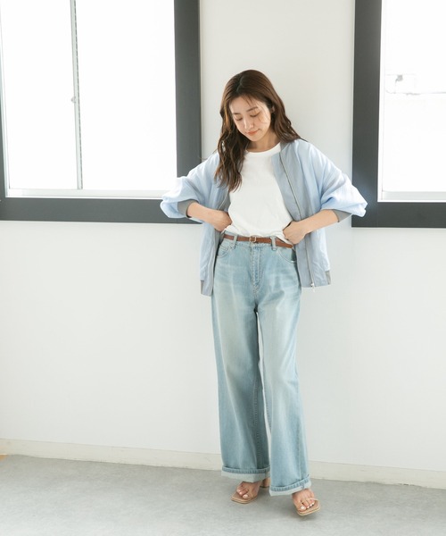 NANO universe（ナノユニバース）の「LB.04/WEB限定 シアーMA-1ブルゾン（ブルゾン・レディース・ブルー/ブラック/ホワイト/グレー系その他4・FREE）」の18枚目の写真