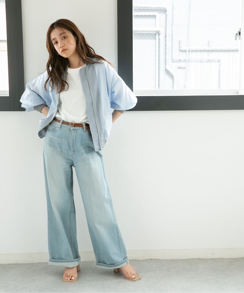 NANO universe（ナノユニバース）の「LB.04/WEB限定 シアーMA-1ブルゾン（ブルゾン・レディース・ブルー/ブラック/ホワイト/グレー系その他4・FREE）」の20枚目の写真