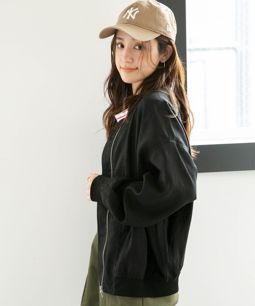 NANO universe（ナノユニバース）の「LB.04/WEB限定 シアーMA-1ブルゾン（ブルゾン・レディース・ブルー/ブラック/ホワイト/グレー系その他4・FREE）」の22枚目の写真