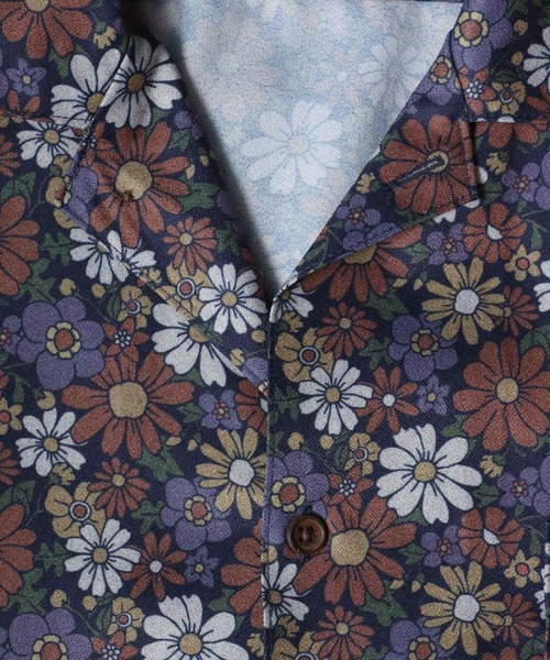 ANPAS（アンパス）の「2WAY Amunzen Total Pattern Print Oversized Open Collar Shirt/2WAY 梨地 総柄プリント オーバーサイズ  オープンカラーシャツ（シャツ/ブラウス・メンズ・グレー系その他/ブラウン系その他/ブルー系その他/グリーン系その他・M/L/LL）」の6枚目の写真