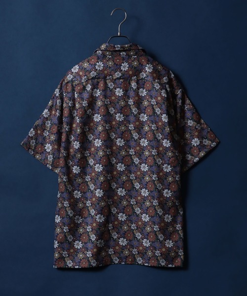 ANPAS（アンパス）の「2WAY Amunzen Total Pattern Print Oversized Open Collar Shirt/2WAY 梨地 総柄プリント オーバーサイズ  オープンカラーシャツ（シャツ/ブラウス・メンズ・グレー系その他/ブラウン系その他/ブルー系その他/グリーン系その他・M/L/LL）」の16枚目の写真