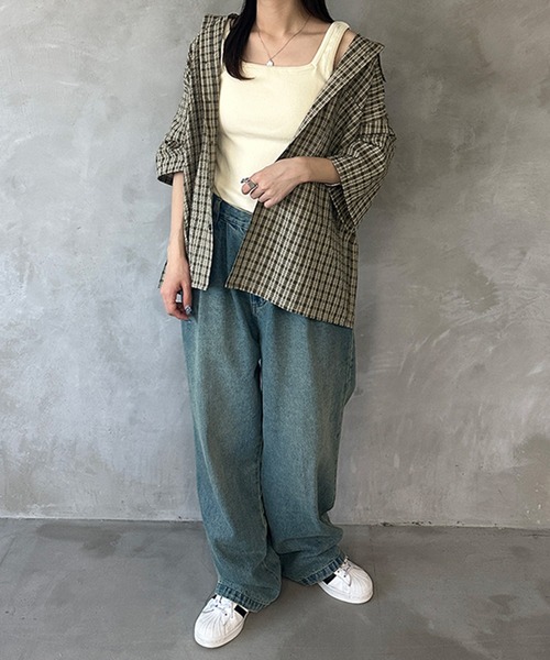 kutir(クティール)の「2wayテレコタンクトップ(タンクトップ・レディース・ブラック/アイボリー/グリーン/オレンジ・FREE)」の21枚目の写真