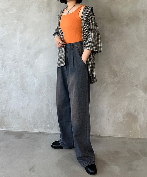 kutir(クティール)の「2wayテレコタンクトップ(タンクトップ・レディース・ブラック/アイボリー/グリーン/オレンジ・FREE)」の12枚目の写真