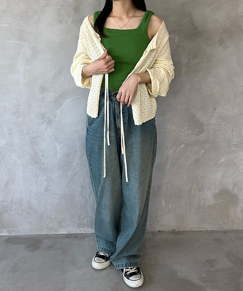 kutir(クティール)の「2wayテレコタンクトップ(タンクトップ・レディース・ブラック/アイボリー/グリーン/オレンジ・FREE)」の6枚目の写真