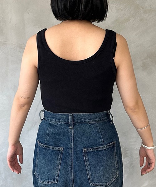 kutir(クティール)の「2wayテレコタンクトップ(タンクトップ・レディース・ブラック/アイボリー/グリーン/オレンジ・FREE)」の16枚目の写真