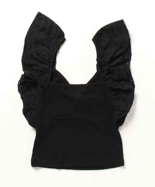 Guess（ゲス）の「Eco Raina Butterfly Sleeve Top Tシャツ レディース（Tシャツ/カットソー・レディース・ブラック/クリーム・SMALL/MEDIUM/X-SMALL）」の3枚目の写真