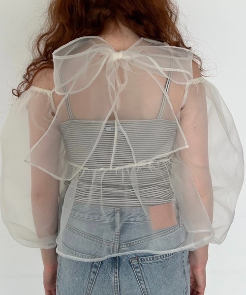 epine（エピヌ）の「back ribbon organdy pepram blouse（シャツ