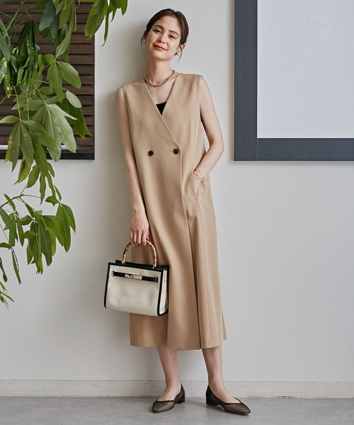 NANO universe（ナノユニバース）の「LB.03/Vネックジレジャンパースカート（ワンピース・レディース・ブラック/ライトグリーン/ベージュ・S/M）」の8枚目の写真