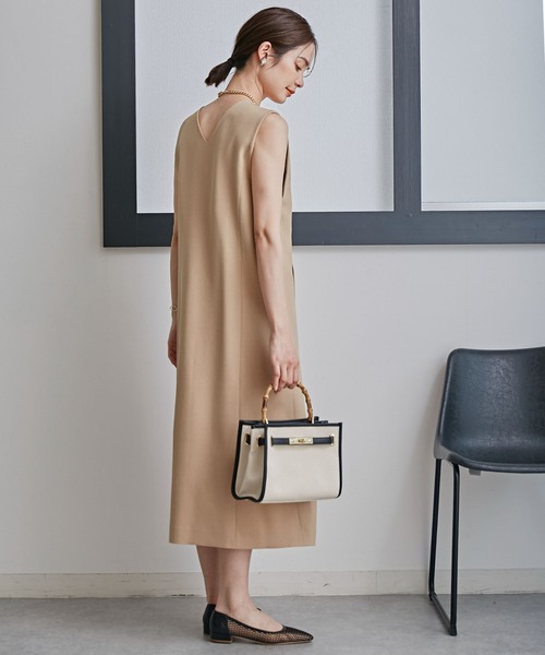 NANO universe（ナノユニバース）の「LB.03/Vネックジレジャンパースカート（ワンピース・レディース・ブラック/ライトグリーン/ベージュ・S/M）」の9枚目の写真