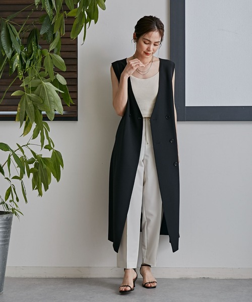 NANO universe（ナノユニバース）の「LB.03/Vネックジレジャンパースカート（ワンピース・レディース・ブラック/ライトグリーン/ベージュ・S/M）」の11枚目の写真