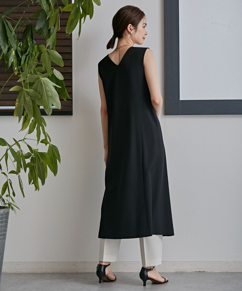 NANO universe（ナノユニバース）の「LB.03/Vネックジレジャンパースカート（ワンピース・レディース・ブラック/ライトグリーン/ベージュ・S/M）」の14枚目の写真