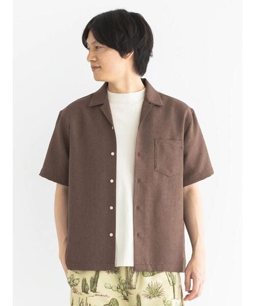 CRAFT STANDARD BOUTIQUE(クラフトスタンダードブティック)の「リネンライクオープンカラーシャツ(シャツ/ブラウス・メンズ・ブラック/ブラウン/ベージュ・M/L/XL)」の7枚目の写真