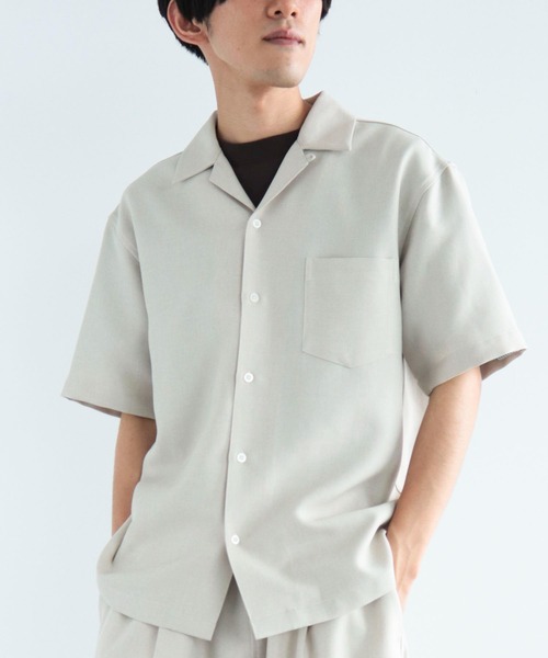 CRAFT STANDARD BOUTIQUE(クラフトスタンダードブティック)の「リネンライクオープンカラーシャツ(シャツ/ブラウス・メンズ・ブラック/ブラウン/ベージュ・M/L/XL)」の1枚目の写真