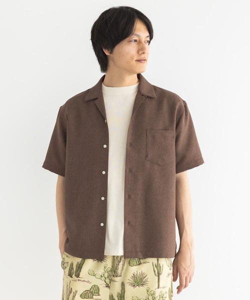 CRAFT STANDARD BOUTIQUE(クラフトスタンダードブティック)の「リネンライクオープンカラーシャツ(シャツ/ブラウス・メンズ・ブラック/ブラウン/ベージュ・M/L/XL)」の3枚目の写真