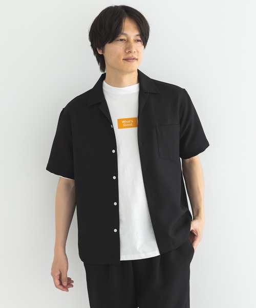 CRAFT STANDARD BOUTIQUE(クラフトスタンダードブティック)の「リネンライクオープンカラーシャツ(シャツ/ブラウス・メンズ・ブラック/ブラウン/ベージュ・M/L/XL)」の2枚目の写真