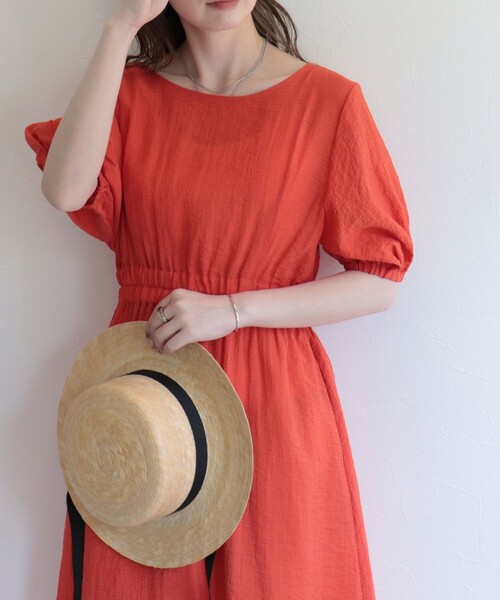 fredy emue（フレディエミュ）の「バックリボンワンピース（ワンピース・レディース・ブラック/カーキ/オレンジ・38/36）」の17枚目の写真