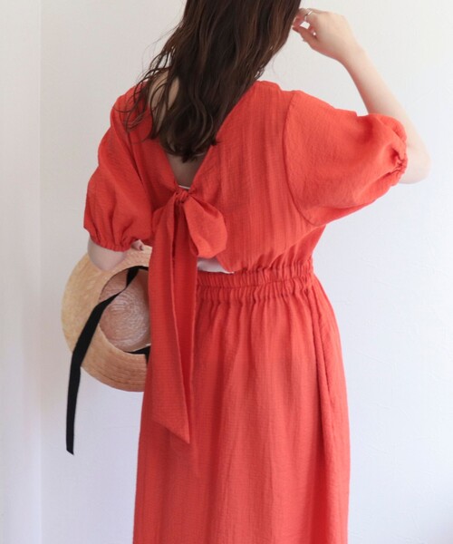 fredy emue（フレディエミュ）の「バックリボンワンピース（ワンピース・レディース・ブラック/カーキ/オレンジ・38/36）」の19枚目の写真