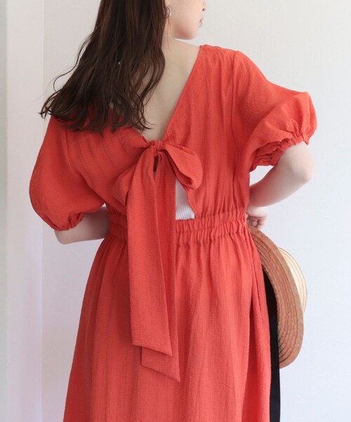 fredy emue（フレディエミュ）の「バックリボンワンピース（ワンピース・レディース・ブラック/カーキ/オレンジ・38/36）」の20枚目の写真