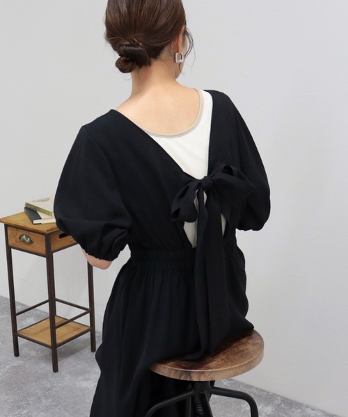 fredy emue（フレディエミュ）の「バックリボンワンピース（ワンピース・レディース・ブラック/カーキ/オレンジ・38/36）」の7枚目の写真