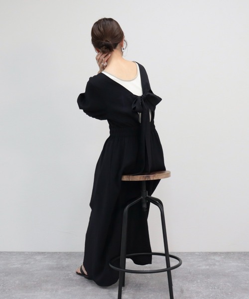 fredy emue（フレディエミュ）の「バックリボンワンピース（ワンピース・レディース・ブラック/カーキ/オレンジ・38/36）」の4枚目の写真