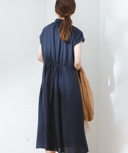 『34サイズ/低身長向けも展開』FbyROSSOイージーケアフレンチシャツワンピース