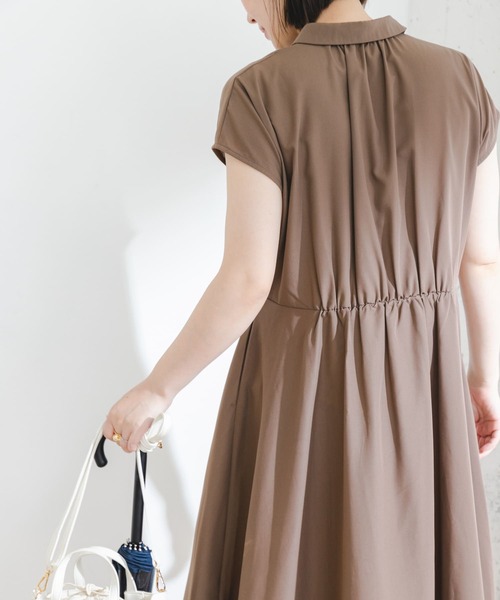 『34サイズ/低身長向けも展開』FbyROSSOイージーケアフレンチシャツワンピース