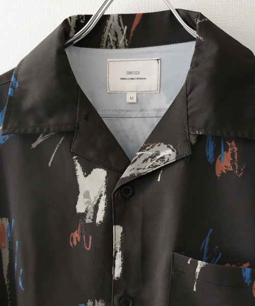 ZIP FIVE(ジップファイブ)の「【loot box】 レーヨンタッチ 総柄 ビッグシルエット オープンカラー シャツ / 柄シャツ(シャツ/ブラウス・メンズ・ブラック系1/ベージュ系/グリーン系/ブラック系/ブラック系2/グレー系・LARGE/X-LARGE/MEDIUM)」の8枚目の写真