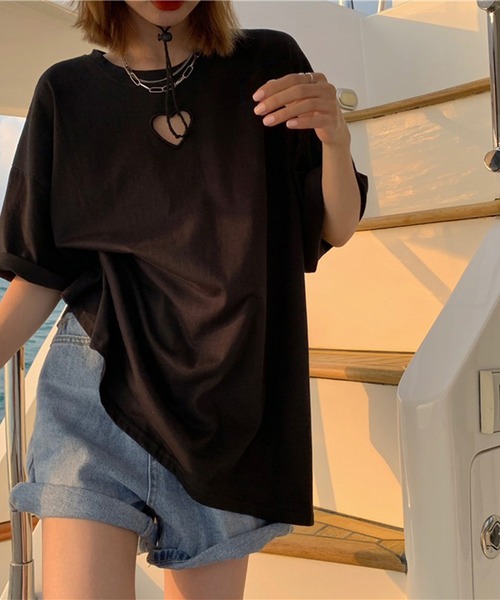 ハートカットアウトTシャツ（Tシャツ/カットソー）｜LYEON（リヨン）の