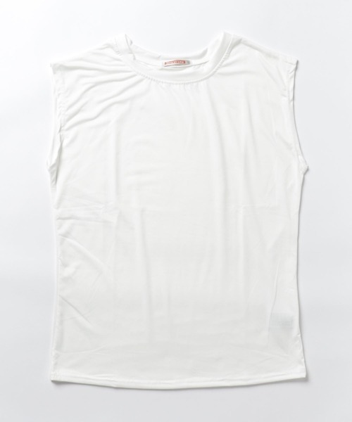 NinaetLina(ニナエリナ)の「クルーネックノースリーブカットソー(Tシャツ/カットソー・レディース・ベージュ/ブラック/ホワイト・FREE)」の7枚目の写真