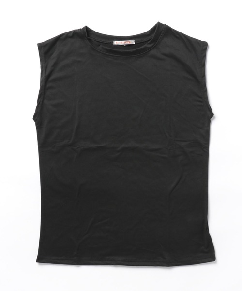 NinaetLina(ニナエリナ)の「クルーネックノースリーブカットソー(Tシャツ/カットソー・レディース・ベージュ/ブラック/ホワイト・FREE)」の9枚目の写真