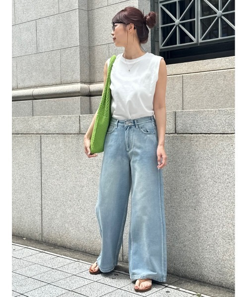 ulu（ウル）の「Cotton no sleeve t‐shirt（Tシャツ/カットソー・レディース・ホワイト・FREE）」の2枚目の写真