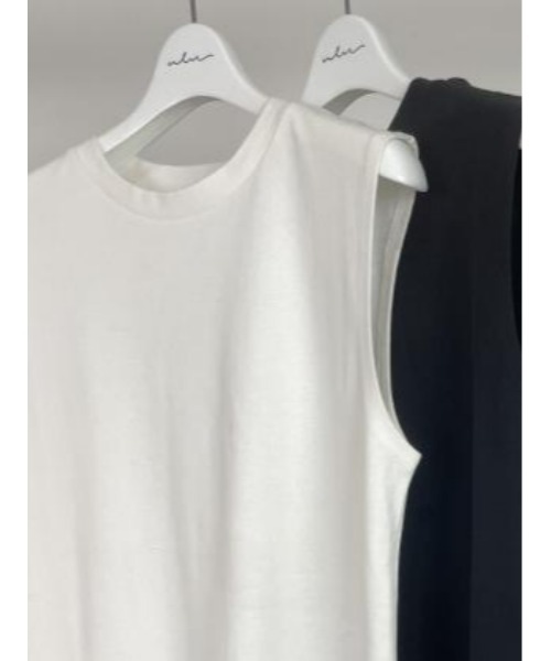 ulu（ウル）の「Cotton no sleeve t‐shirt（Tシャツ/カットソー・レディース・ホワイト・FREE）」の9枚目の写真