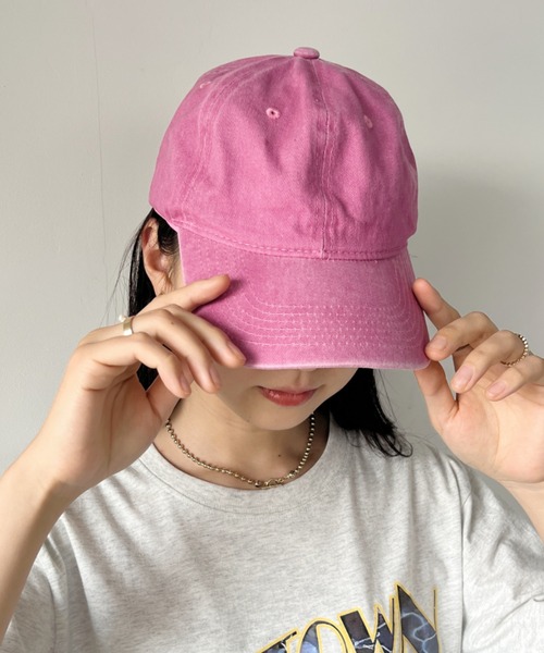 CLEA（クレア）の「【全6色】ピグメントコットンカラーキャップ（キャップ・レディース・ブルー/カーキ/ブラック/ベージュ/オレンジ/ピンク・FREE）」の6枚目の写真