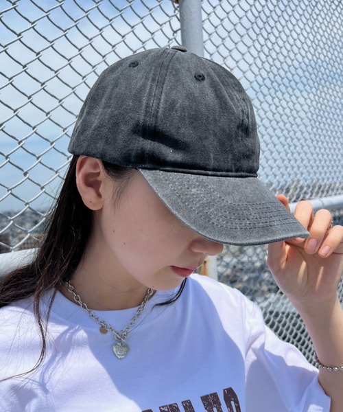 CLEA（クレア）の「【全6色】ピグメントコットンカラーキャップ（キャップ・レディース・ブルー/カーキ/ブラック/ベージュ/オレンジ/ピンク・FREE）」の2枚目の写真