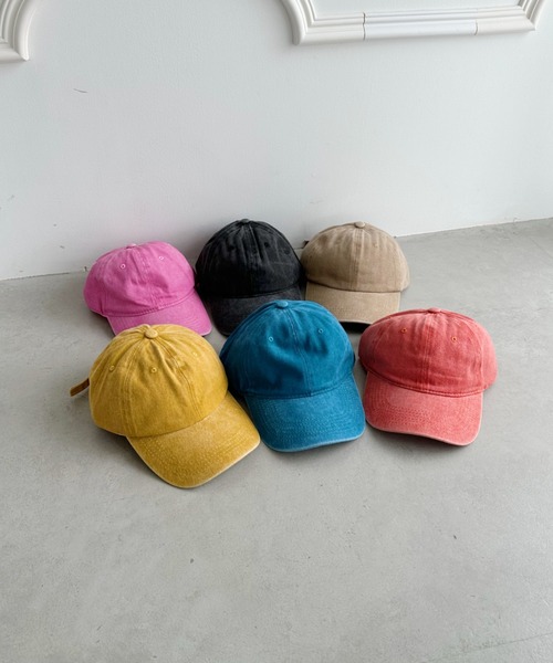 CLEA（クレア）の「【全6色】ピグメントコットンカラーキャップ（キャップ・レディース・ブルー/カーキ/ブラック/ベージュ/オレンジ/ピンク・FREE）」の18枚目の写真