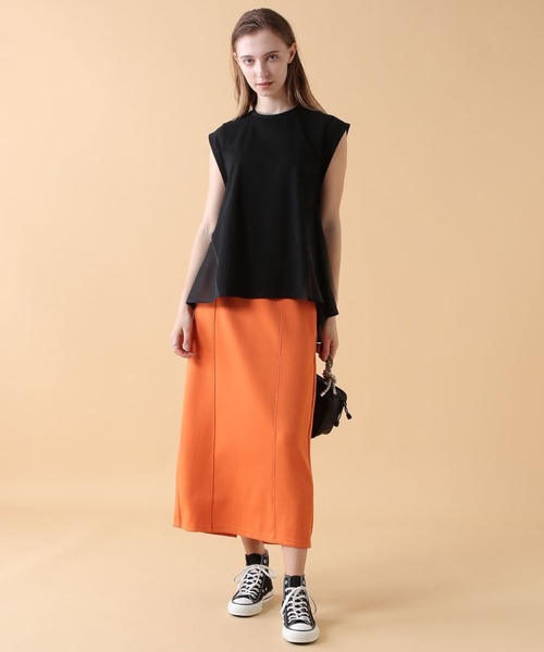 saloon(サルーン)の「SALOON(サルーン)/ハイウエストカットペンシルスカート(スカート・レディース・ブラック/オレンジ/ブラウン・S/M/SMALL/MEDIUM)」の4枚目の写真