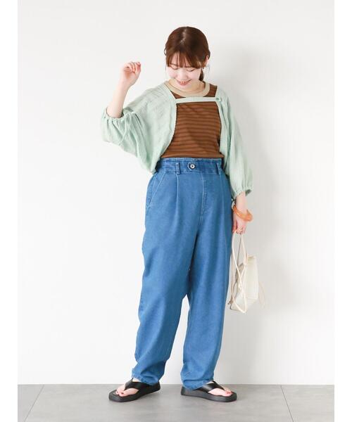 ehka sopo（エヘカソポ）の「5分袖シアーカットボレロ（カーディガン/ボレロ・レディース・モカ/ミント/キナリ・F）」の7枚目の写真