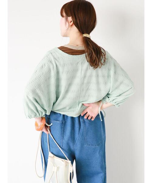 ehka sopo（エヘカソポ）の「5分袖シアーカットボレロ（カーディガン/ボレロ・レディース・モカ/ミント/キナリ・F）」の16枚目の写真