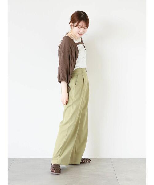 ehka sopo（エヘカソポ）の「5分袖シアーカットボレロ（カーディガン/ボレロ・レディース・モカ/ミント/キナリ・F）」の20枚目の写真