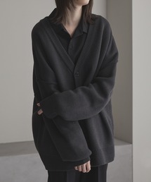 Wool Mix Dropped Shoulder Outkilling Oversized Cardigan/ウール混 ドロップショルダー アウトキリング オーバーサイズカーディガン