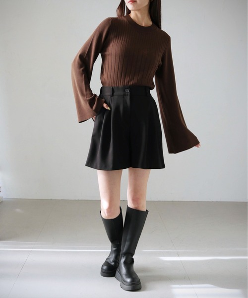 cheriella(シェリエラ)の「【cheriella】WEB限定ランダムリブベルスリーブニット WEB LIMITED RANDOM RIB BELL SLEEVE KNIT(ニット/セーター・レディース・アイボリー/ブラック/パープル/ブルー/ブラウン/ダークグレー・M)」の20枚目の写真