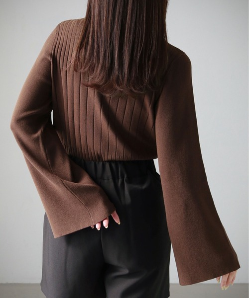 cheriella(シェリエラ)の「【cheriella】WEB限定ランダムリブベルスリーブニット WEB LIMITED RANDOM RIB BELL SLEEVE KNIT(ニット/セーター・レディース・アイボリー/ブラック/パープル/ブルー/ブラウン/ダークグレー・M)」の19枚目の写真